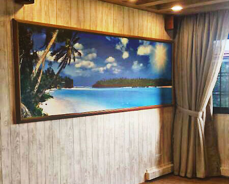 wall mural in frame work