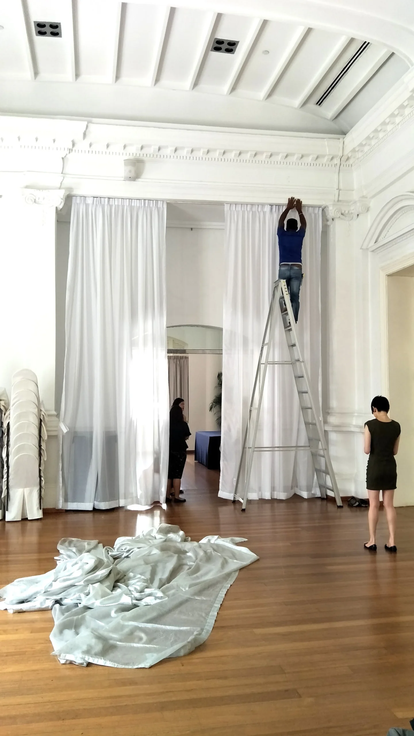 arts house curtain installation 1