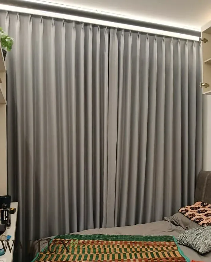 blackout curtains memory shaping grey bedroom 1