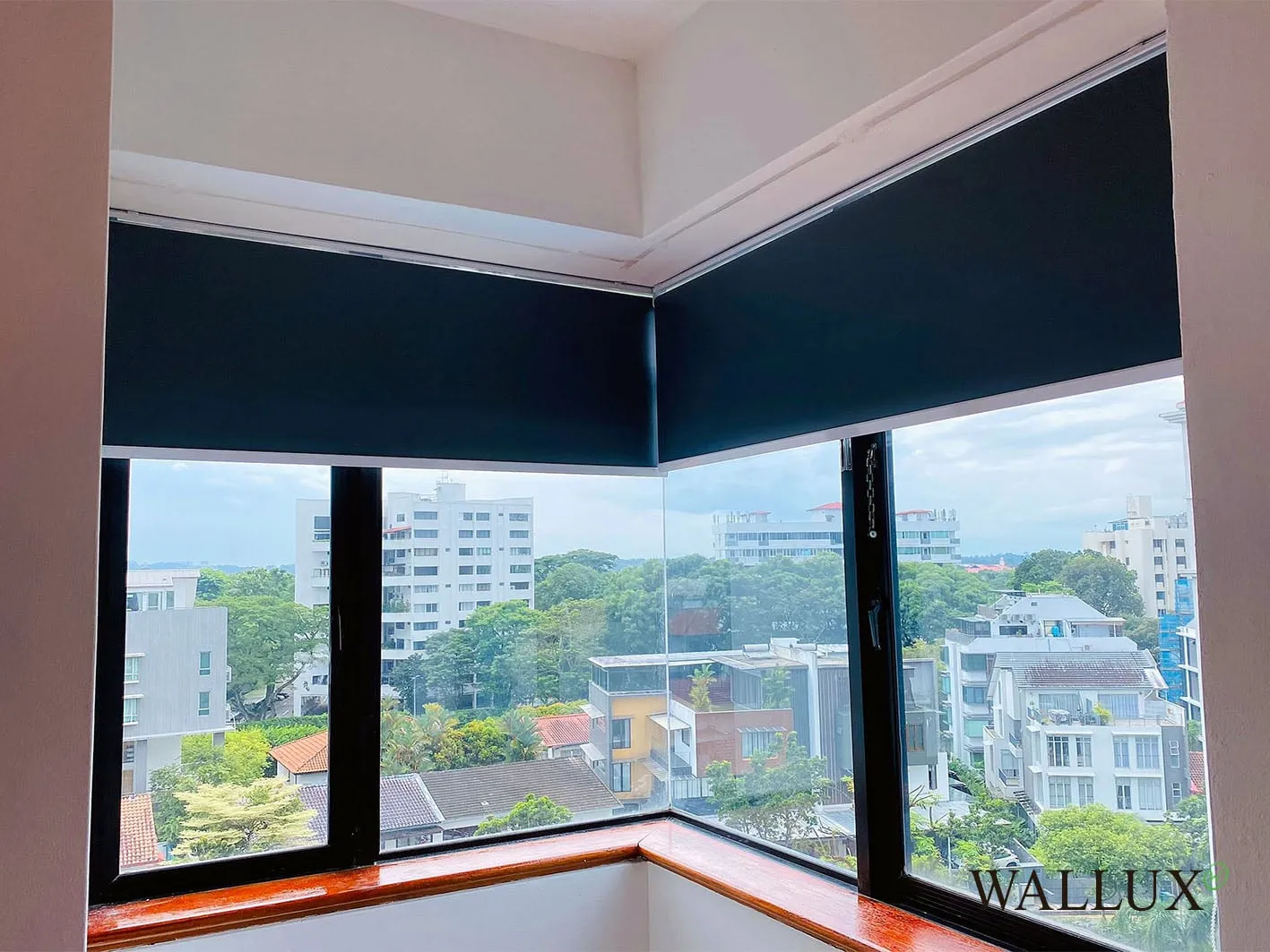 blackout roller blinds l shape window