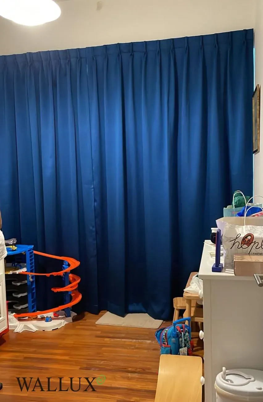 blue blackout curtains kids room 1