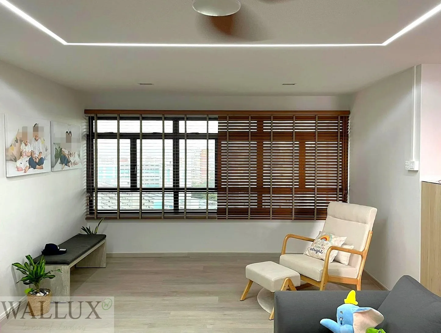 brown venetian blinds nursery 1