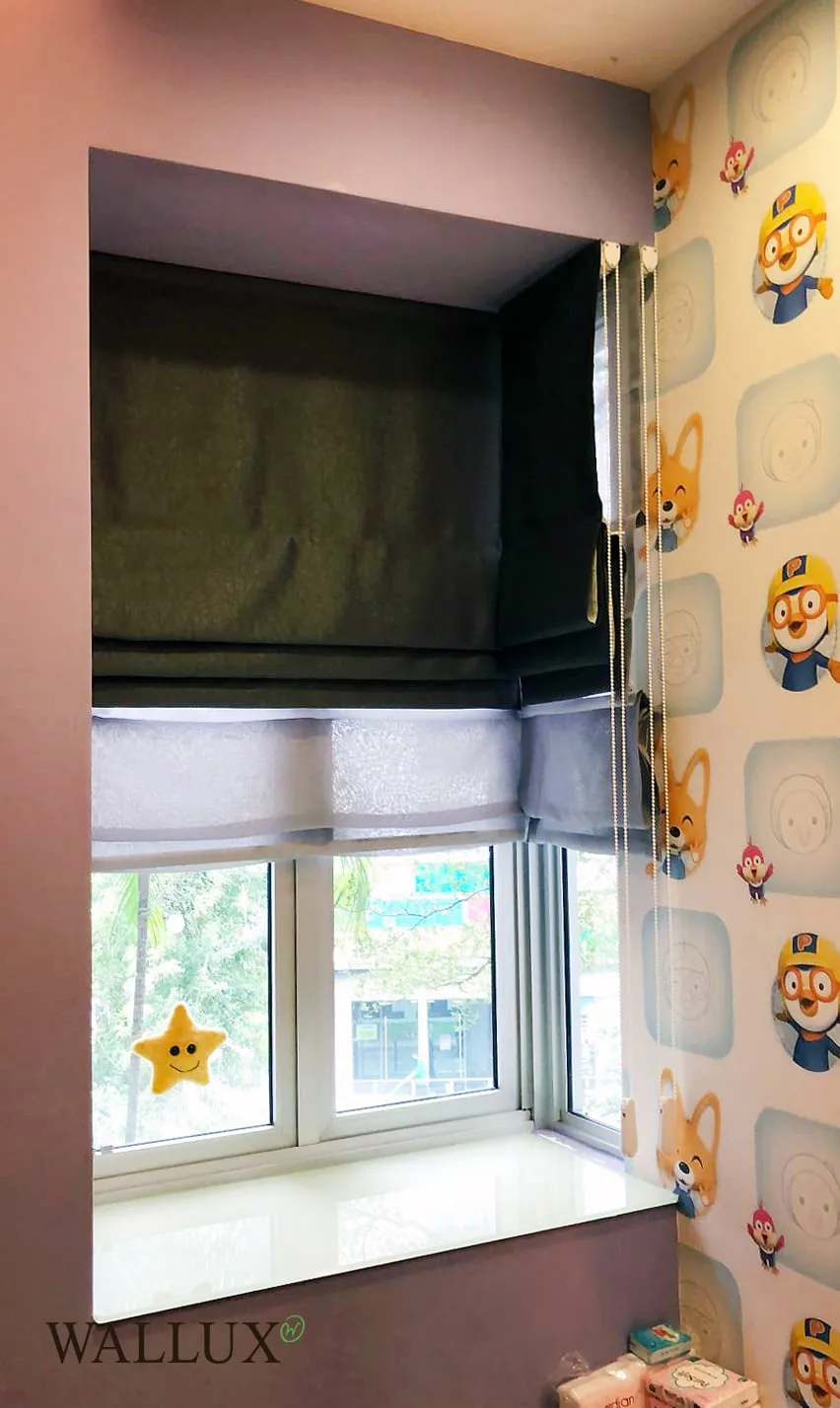 day night roman blinds kids room