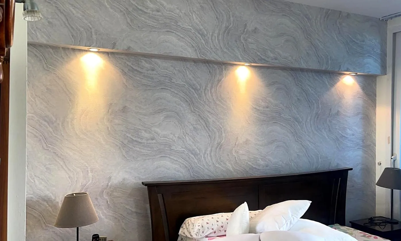 marble pattern wallpaper bedroom