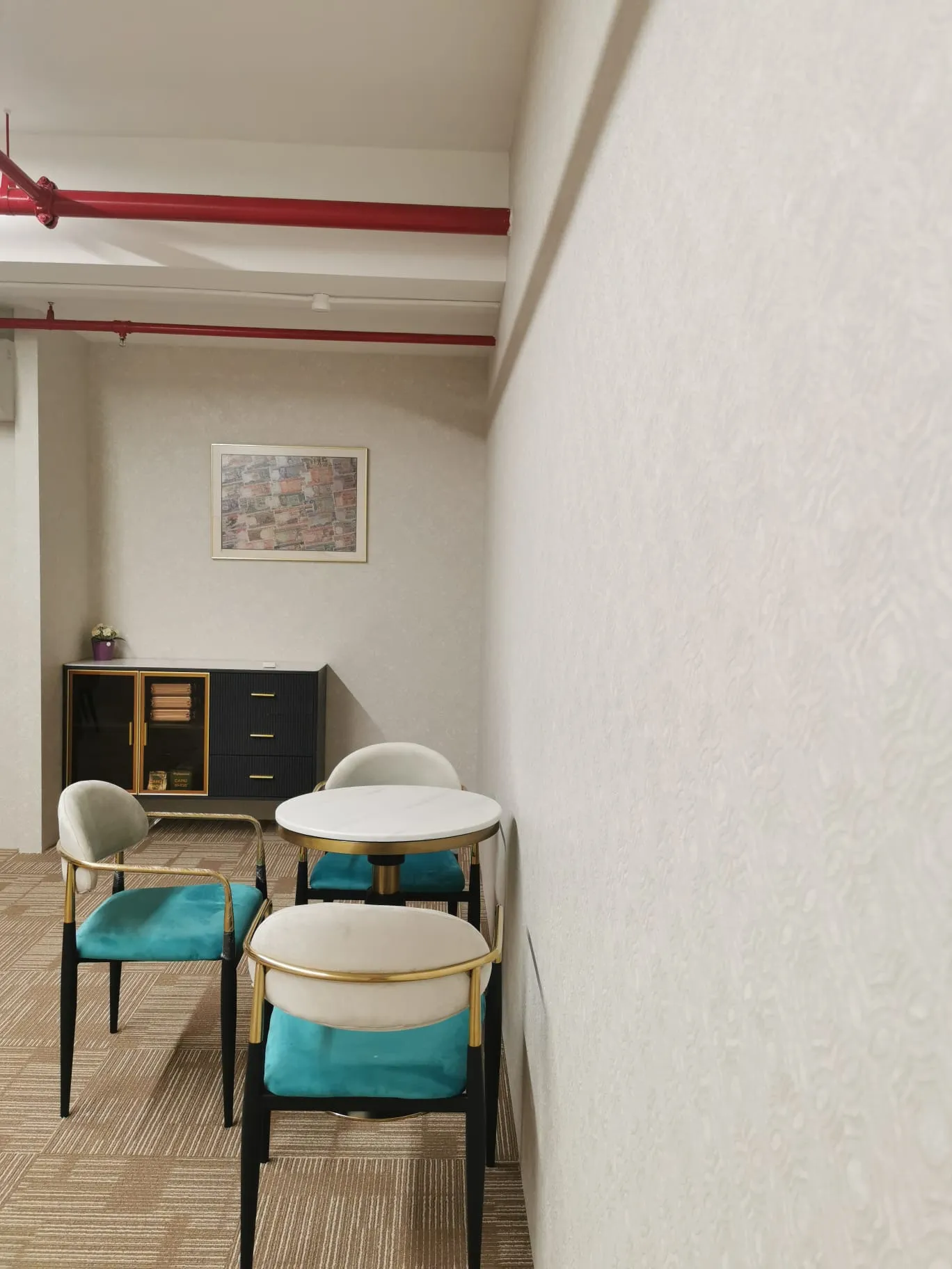 office wallpaper dining area 02