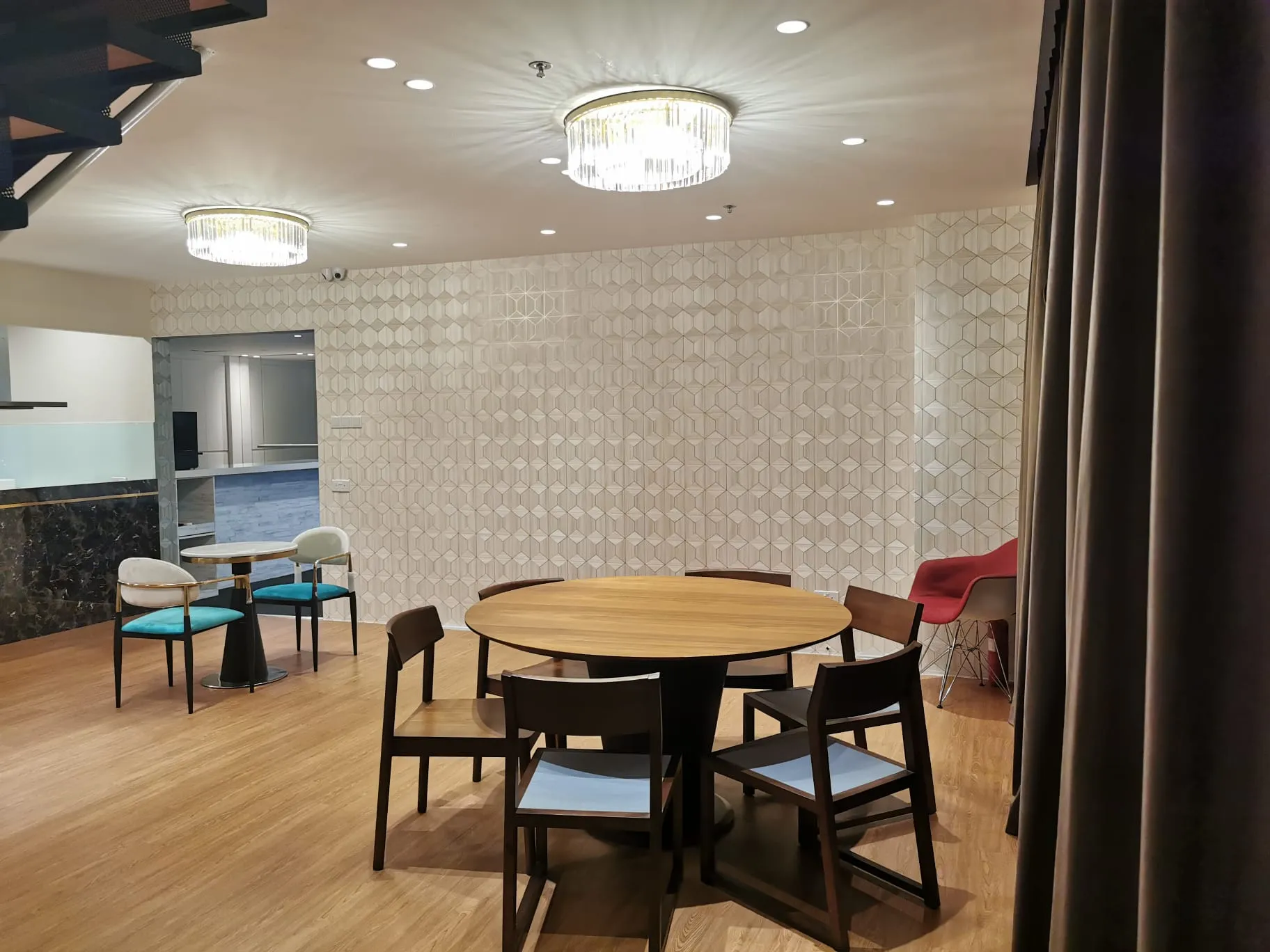 office wallpaper dining area 03