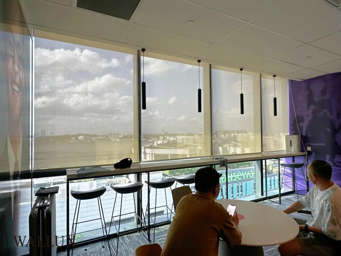 sunscreen perforated roller blinds office